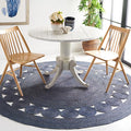 SAFAVIEH Area Rug 10' Round - Natural Fiber Collection - Large - Navy, Handmade Jute, Boho Farmhouse Braided Design (NF364N)