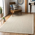 SAFAVIEH Area Rug 4x6 - Natural Fiber Collection - Marble & Beige, Sisal, Woven Design with Border (NF143C)