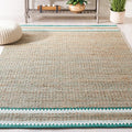 SAFAVIEH Natural Fiber Collection Area Rug - 5' x 8', Natural & Green, Handmade Farmhouse Boho Coastal Rustic Jute, Ideal for High Traffic Areas in Living Room, Bedroom (NF874Y)