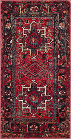 SAFAVIEH Vintage Hamadan Collection Accent Rug - 2'7" x 5', Red & Multi, Traditional Persian Design, Non-Shedding & Easy to Clean, Ideal for Front Door, Kitchen, Entryway, Foyer (VTH211A)
