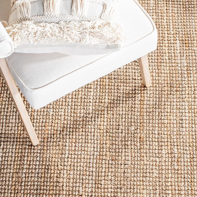 SAFAVIEH Natural Fiber Collection 2' x 3' Natural NF809A Handmade Woven Fringe Jute Entryway Living Room Foyer Bedroom Accent Rug