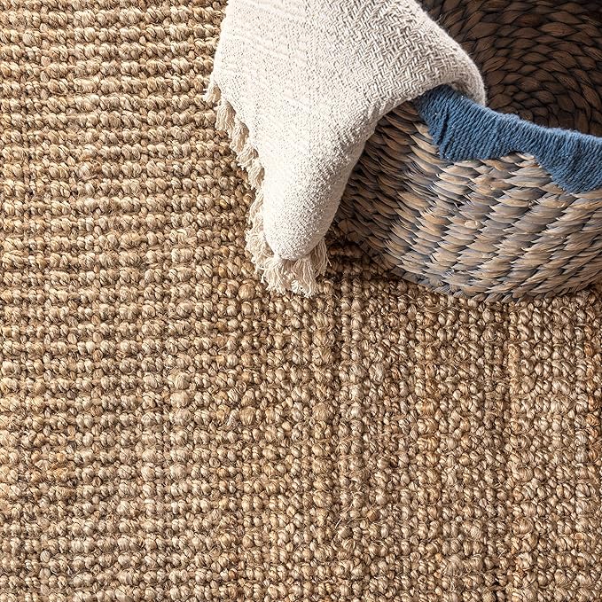JONATHAN Y Pata Hand Woven Chunky Jute Natural Indoor Area Rug, 6x9, Bohemian, Rustic, Cottage, Easy-Cleaning for Living Room, Bedroom, Kitchen, Non-Shedding (NRF102A-6)