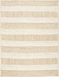 SAFAVIEH Natural Fiber Collection X-Large Area Rug - 11' x 15', Natural & Ivory, Handmade Stripe Jute, Ideal for High Traffic Areas in Living Room, Bedroom (NF887A)