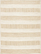SAFAVIEH Natural Fiber Collection Area Rug - 9' x 12', Natural & Ivory, Handmade Stripe Jute, Ideal for High Traffic Areas in Living Room, Bedroom (NF887A)