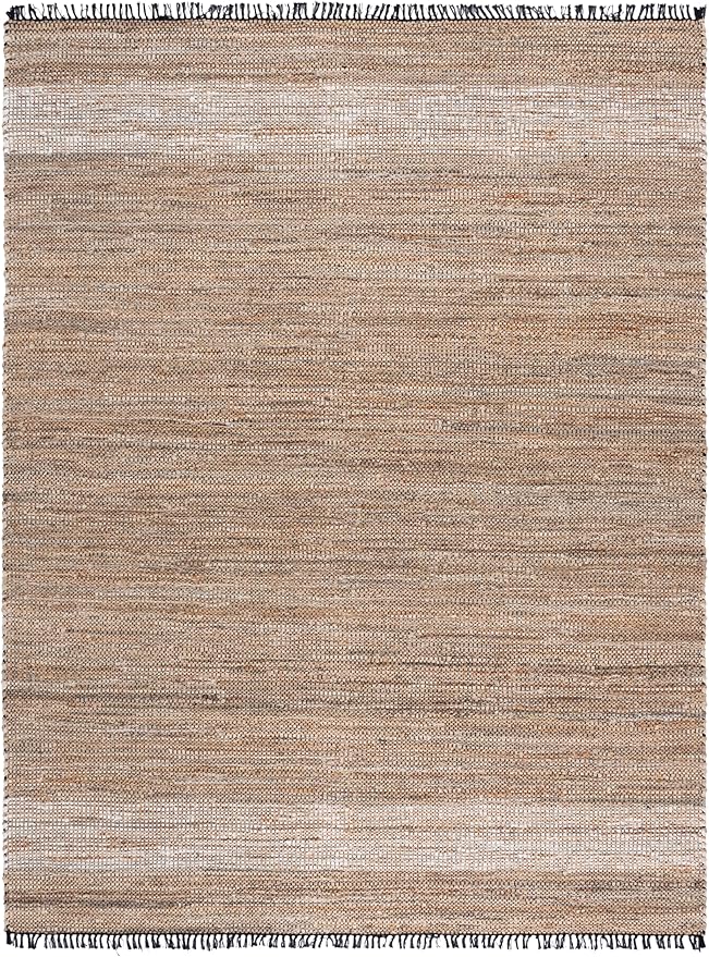 SAFAVIEH Area Rug 8x10 - Cape Cod Collection - Large - Beige, Handmade Denim & Jute, Ideal for Living Room, Bedroom, Office, Dining Space (CAP153B)