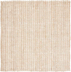 SAFAVIEH Natural Fiber Collection Area Rug - 7' Square, Natural, Handmade Boho Farmhouse Woven Jute, Ideal for High Traffic Areas in Living Room, Bedroom (NF187A)