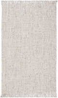 SAFAVIEH Natural Fiber Collection Accent Rug - 2'3" x 4', Silver & Natural, Handmade Woven Fringe Jute, Ideal for High Traffic Areas in Entryway, Living Room, Bedroom (NF826G)