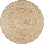 nuLOOM 10 Round Rigo Jute Hand Woven Area Rug, Natural, Solid Farmhouse Design, Natural Fiber, For Bedroom, Living Room, Dining Room, Hallway, Office, Kitchen, Entryway