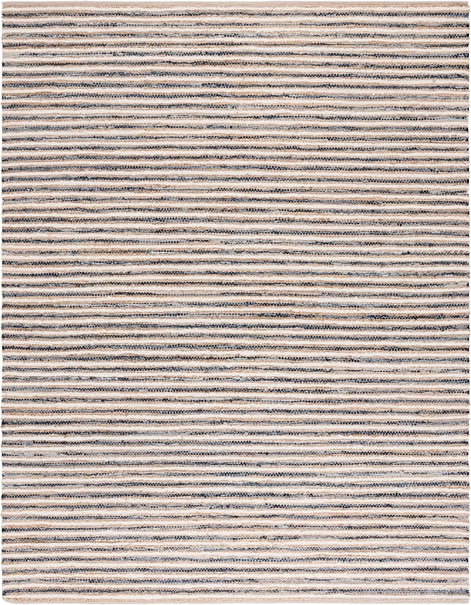 SAFAVIEH Area Rug 8x10 - Cape Cod Collection - Large - Natural & Navy, Geometric Design, Ideal for Living Room, Bedroom, Office, Dining Space (CAP151N)