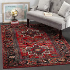 SAFAVIEH Area Rug 4x6 - Vintage Hamadan Collection - Red & Multi, Traditional Persian Design, Non-Shedding & Easy to Clean, Ideal for Living Room, Bedroom, Dining Space (VTH211A)