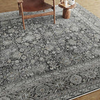 Black Runner Rug 2x6 Vintage Area Carpet Hallway Long Indoor Kitchen Washable Living Room Low Pile Traditional Distressed Retro Accent Throw Rug Non Slip Laundry Bathroom Office Dining Room