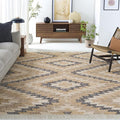 SAFAVIEH Area Rug 8x10 - Natural Fiber Collection - Large - Natural & Black, Handmade Jute, Boho Style, Ideal for Living Room, Bedroom, Dining Space (NFB401A)