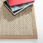 SAFAVIEH Natural Fiber Collection Runner Rug - 2'6" x 10', Marble & Linen Color, Sisal, Woven Design with Border (NF143B)