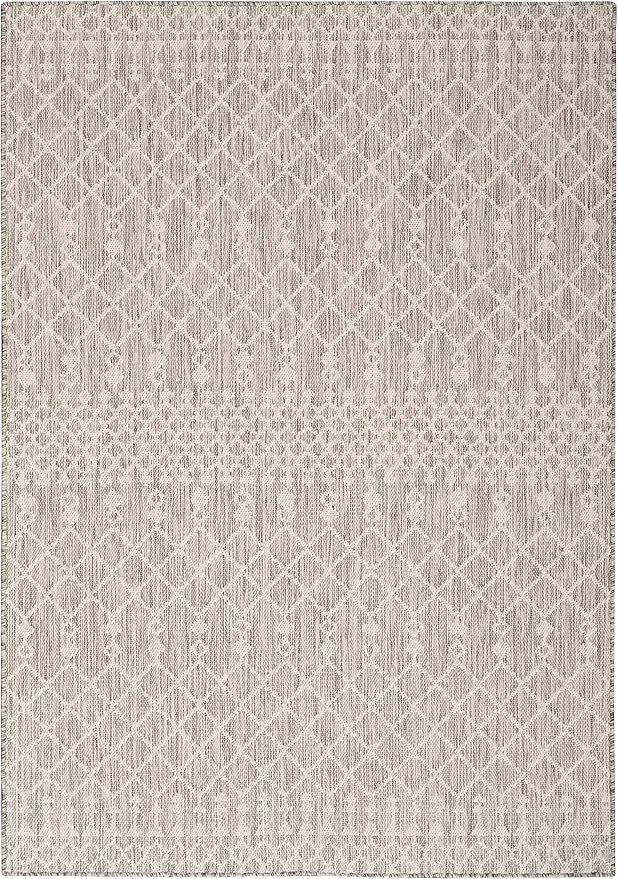 Nourison Home Positano Light Grey 5' x 7' Area Rug - Easy Clean, Non Shedding, Bed Room, Living Room, Dining Room, Kitchen (5' x 7')