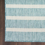 Nourison Home Positano Aqua Ivory 8' x 10' Area Rug - Easy Clean, Non Shedding, Bed Room, Living Room, Dining Room, Kitchen (8' x 10')