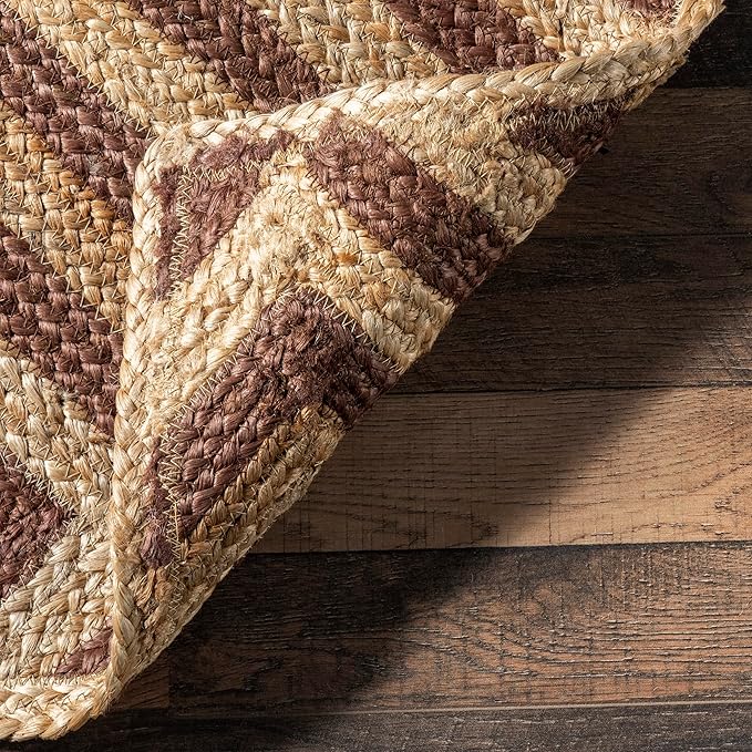 Rugs USA Dogwood Tiled Jute Area Rug, 9'6" x 13'6", Brown