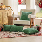 Home Brilliant Throw Spring Pillow Covers 26x26 Euro Sham Covers Super Soft Striped Corduroy Decorative for Couch Bench Sofa Bedroom Patio Furniture, Set of 2, 26 x 26 inch, Moss Green