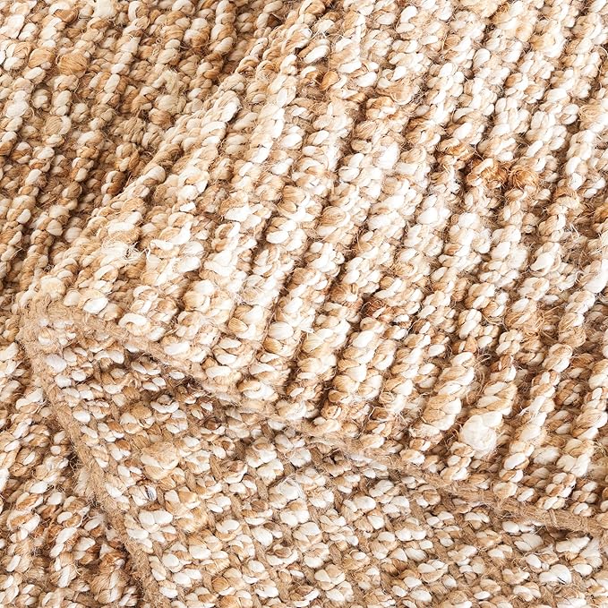 SAFAVIEH Area Rug 3x5 - Natural Fiber Collection - Natural & Ivory, Handmade Jute, Farmhouse Style, Chunky Textured Thick Pile (NF447N)