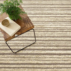 Dash and Albert Calder Stripe Grey Handwoven Jute Rug, 5 X 8 Feet, Neutral/Grey Stripe Pattern