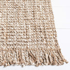 SAFAVIEH Natural Fiber Collection Accent Rug - 4' x 6', Grey & Beige, Handmade Woven Fringe Jute, Ideal for High Traffic Areas in Entryway, Living Room, Bedroom (NF825F)