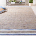 SAFAVIEH Natural Fiber Collection Accent Rug - 4' x 6', Natural & Blue, Handmade Farmhouse Boho Coastal Rustic Jute, Ideal for High Traffic Areas in Entryway, Living Room, Bedroom (NF874M)