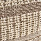 GDFStudio Boho Wool and Cotton LargePouf Ottoman Foot Stool - Bean Bag Floor Chair - Foot Rest Couch for Living Room Bedroom, Brown and Ivory