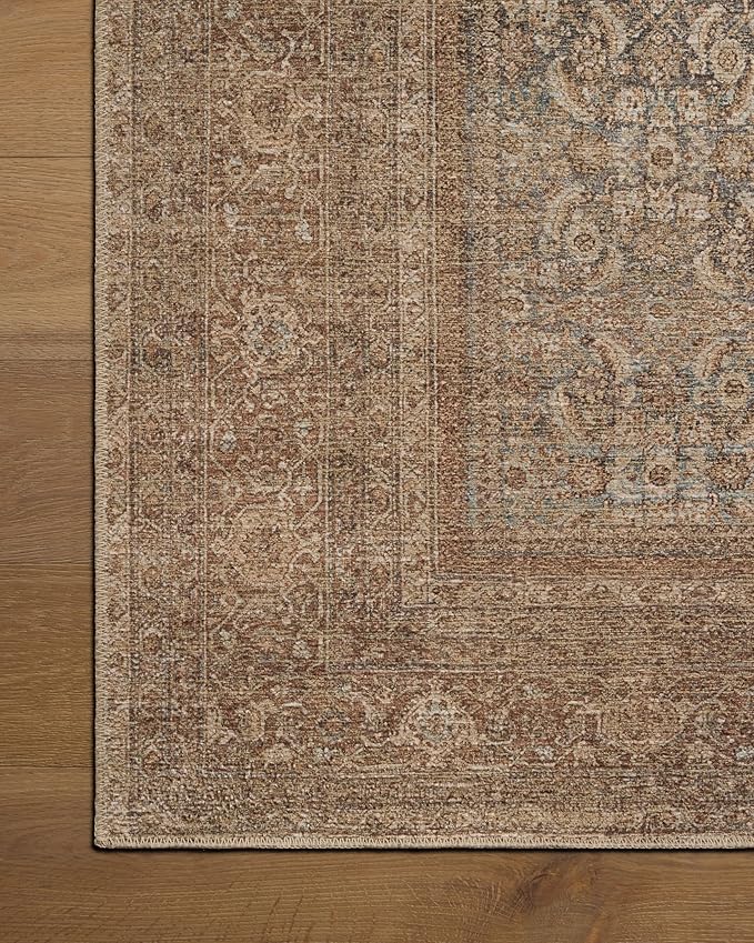 Loloi Amber Lewis Cambria Collection CBR-07 Ocean/Bark 2'-0" x 5'-0" Accent Rug Jute, Neutral, Vintage Style, Antique Tone, Living, Bedroom, Dining, Carpet