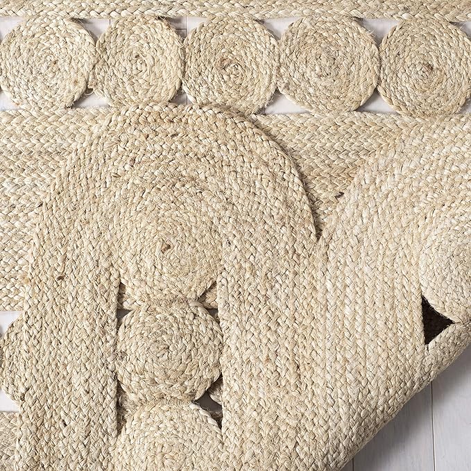 SAFAVIEH Natural Fiber Collection Accent Rug - 2'3" x 4', Ivory, Handmade Farmhouse Braided Woven Jute, Ideal for High Traffic Areas in Entryway, Living Room, Bedroom (NF365A)