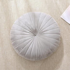 Floor Pillow Meditation Cushion Round Large Floor Pillows Seating for Adults, Velvet Thick Floor Cushions for Yoga Living Room Balcony Outdoor Tatami（Gray）