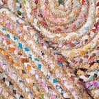 SAFAVIEH Area Rug 3x5 Oval - Cape Cod Collection - Beige & Multi, Handmade Jute & Cotton, Woven Braided Design (CAP202B)