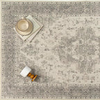 6x9 Washable Area Rug Beige Grey Vintage Distressed Large Rug for Living Room Oriental Soft Thin Indoor Retro Gray Carpet Non Slip Low Pile Floor Cover for Bedroom Dining Room Office Nursery