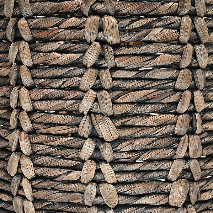 happimess BSK1003B Laurel 19.49" Bohemian Handwoven Abaca Hamper Basket with Handles, Brown for Storage and Decoration in Bathroom, Bedroom, Living Room