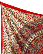 Popular Handicrafts Wall Hanging Tapestry for Bedroom Hippie Mandala Bohemian Psychedelic Intricate Floral Design Tapestries Bedspread 84 x 90 Inches (215cm x 230cm) Red Yellow