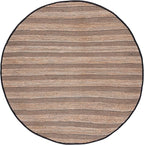SAFAVIEH Natural Fiber Collection Area Rug - 7' Round, Black & Natural, Handmade Boho Farmhouse Rustic Jute & Cotton, Ideal for High Traffic Areas in Living Room, Bedroom (NFB654Z)