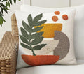 Merrycolor Boho Decorative Throw Pillow Covers Abstract Tufted Mid Century Modern Throw Pillows Green Leaf Sun Aesthetic Textured Pillow Cover Decorative Throw Pillows for Bed Couch Sofa,18x18
