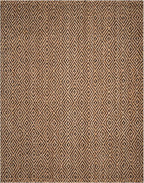 SAFAVIEH Natural Fiber Collection X-Large Area Rug - 11' x 15', Natural & Black, Handmade Jute, Ideal for High Traffic Areas in Living Room, Bedroom (NF181C)