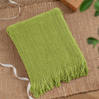 BATTILO HOME Apple Green Throw Blanket for Couch, Soft Chenille Knit Throws with Tassels for Home Decor, Spring Green Throws for Couch Cover, 60"x80"