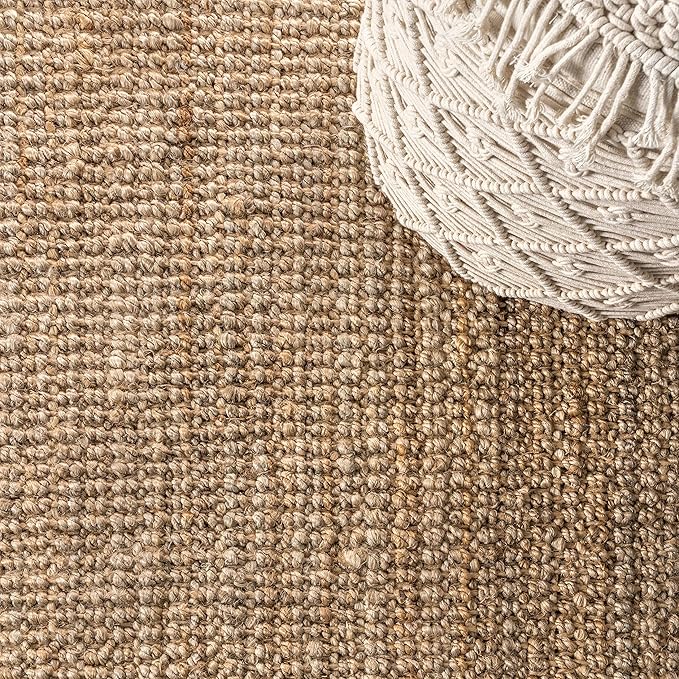 JONATHAN Y Handwoven Jute Fringe Natural Indoor Area Rug, 9x12, Pata, Bohemian, Rustic, Cottage, Easy-Cleaning for Living Room, Bedroom, Kitchen, Non-Shedding (NRF103A-9)