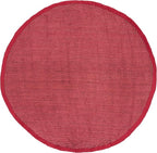 SAFAVIEH Natural Fiber Collection Area Rug - 7' Round, Red, Handmade Farmhouse Jute, Ideal for High Traffic Areas in Living Room, Bedroom (NF730D)