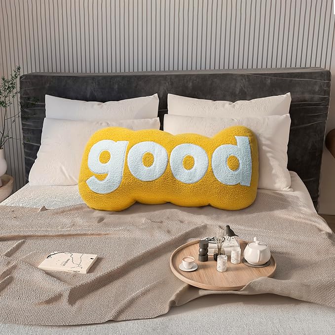 Johnear Headboard Pillow Yellow Plush Reading Pillow Back Support Pillows for Bed Sitting Up Adult Daybed Sofa College Dorm Bed Headboard Backrest Cushion Throw Body Bolster Twin