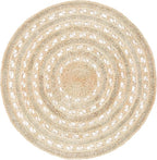 SAFAVIEH Natural Fiber Collection Area Rug - 5' Round, Natural, Handmade Boho Charm Farmhouse Jute, Ideal for High Traffic Areas in Living Room, Bedroom (NF169A)