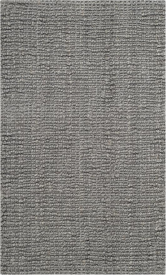 SAFAVIEH Natural Fiber Collection Area Rug - 2'6" x 4', Light Grey, Handmade Jute, Farmhouse Style, Chunky Textured Thick Pile (NF447G)