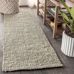 JONATHAN Y Pata Hand Woven Chunky Jute Gray Runner Rug, 2x16, Bohemian, Rustic, Cottage, Easy-Cleaning for Living Room, Bedroom, Kitchen, Non-Shedding (NRF102C-216)