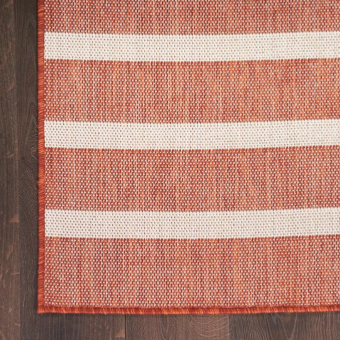 Nourison Home Positano Terracotta Ivory 5' x 7' Area Rug - Easy Clean, Non Shedding, Bed Room, Living Room, Dining Room, Kitchen (5' x 7')