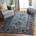 SAFAVIEH Area Rug 8x10 - Vintage Hamadan Collection - Large - Light Blue & Black, Traditional Persian Design, Non-Shedding & Easy to Clean, Ideal for Living Room, Bedroom, Dining Space (VTH211M)
