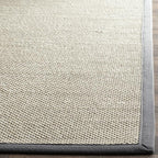 Safavieh Area Rug 6x8 - Natural Fiber Collection - Marble & Dark Grey, Sisal, Woven Design with Border (NF143D)