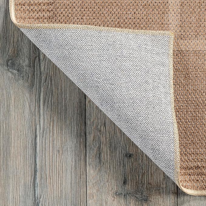 Nuloom Madie Natural/Ivory, 4' x 6', Recycled PET, Soft and Textured, High Traffic, Stain Resistant, Easy Clean, Durable, Machine Washable Area Rug for Bedroom, Living Room, Dining, Foyer, Entryway