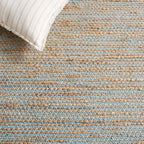 SAFAVIEH Area Rug 8x10 - Cape Cod Collection - Large - Blue & Natural, Handmade Jute & Cotton, Ideal for Living Room, Bedroom, Dining Space (CAP236M)