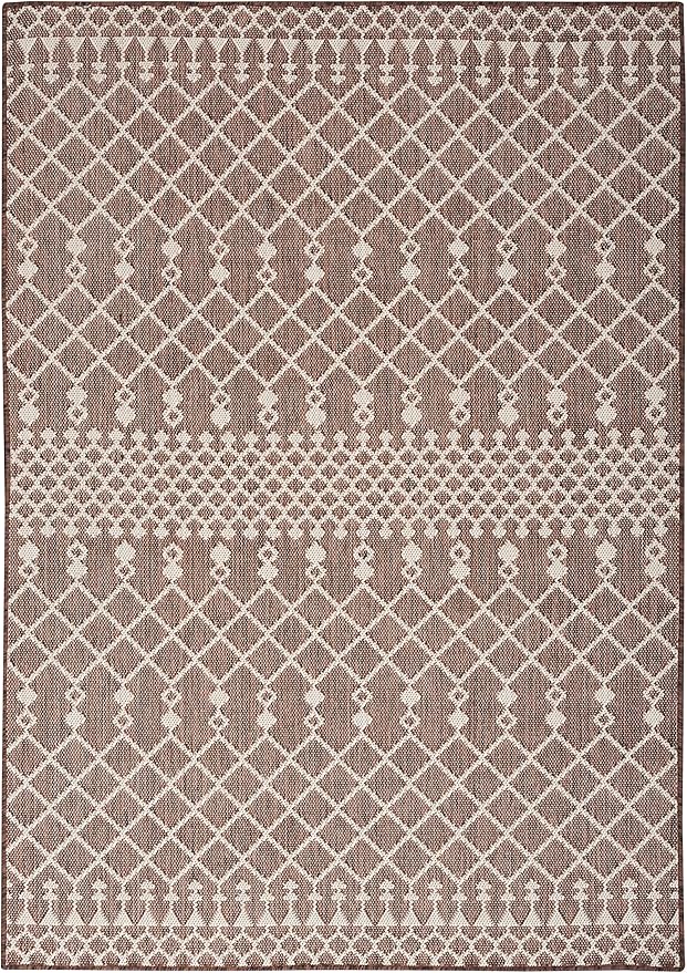 Nourison Home Positano Natural 7' x 10' Area Rug - Easy Clean, Non Shedding, Bed Room, Living Room, Dining Room, Kitchen (7' x 10')