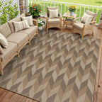 6x9 Easy Jute Outdoor Patio Rug Washable Brown Checkered Large Area Rug for Living Room Lightweight Non Slip No Sheding Carpet Balcony Farmhouse Bedroom Backyard Dining Room Deck